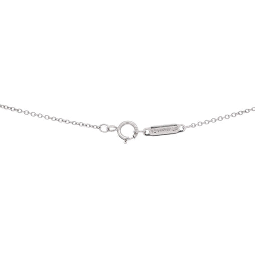 T Smile Pendant Necklace 18K White Gold with Diamonds Small