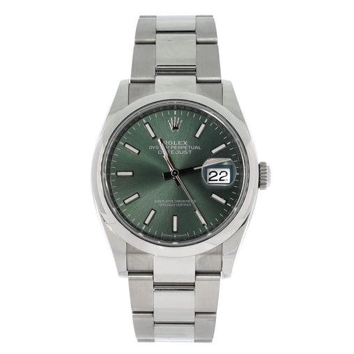 Oyster Perpetual Datejust Mint Green Automatic Watch Stainless Steel 36