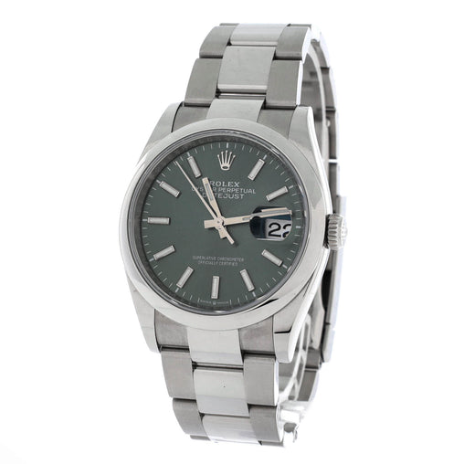 Oyster Perpetual Datejust Mint Green Automatic Watch Stainless Steel 36