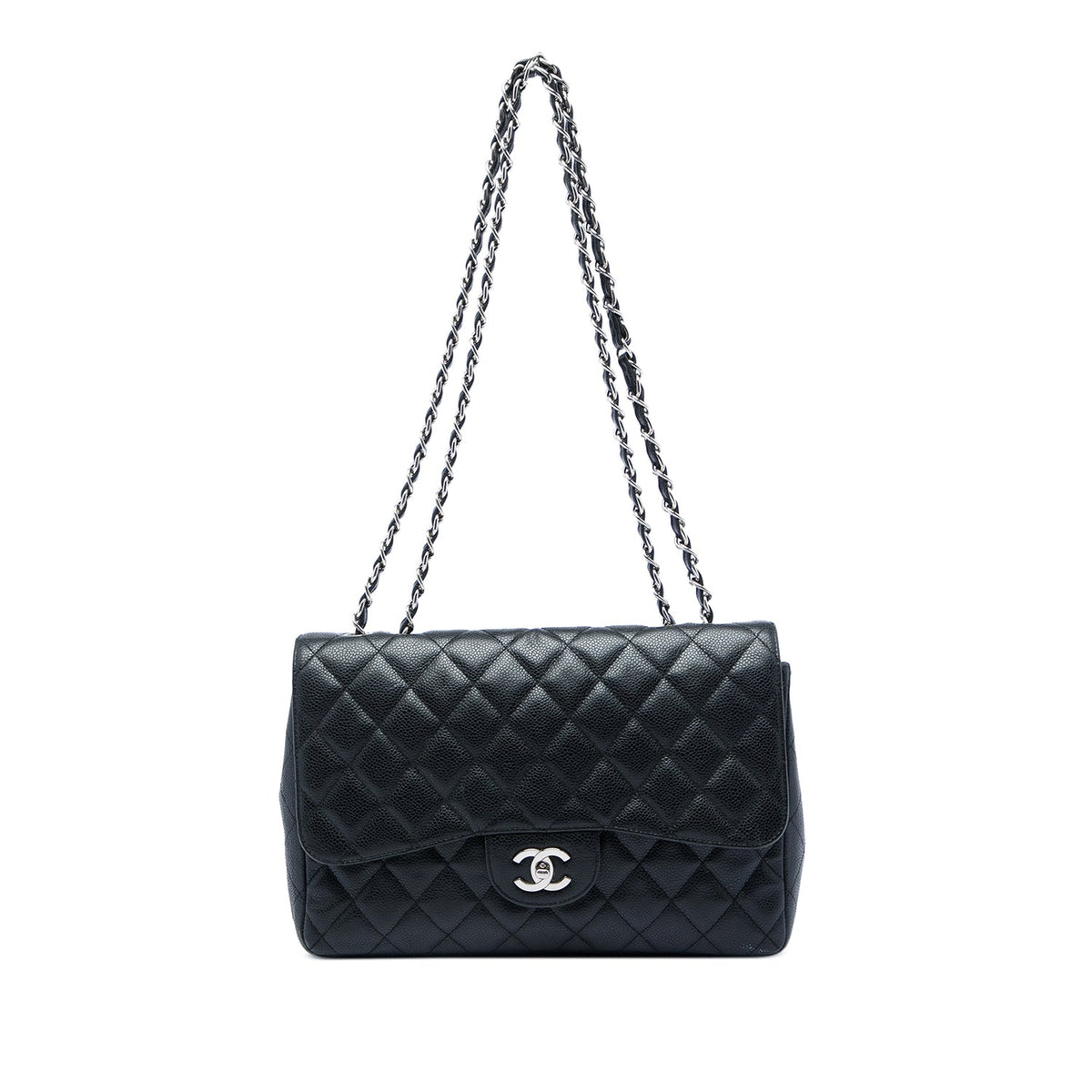 Classic Single Flap Bag Quilted Caviar Jumbo