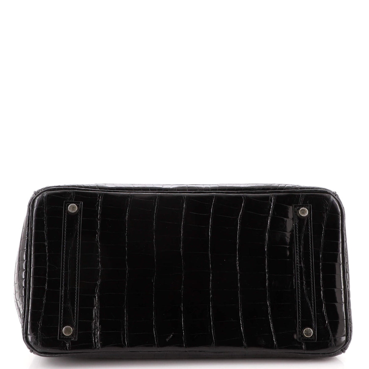 Birkin Handbag Noir Shiny Porosus Crocodile with Gold Hardware 35