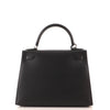 Kelly Handbag Noir Epsom with Palladium Hardware 28