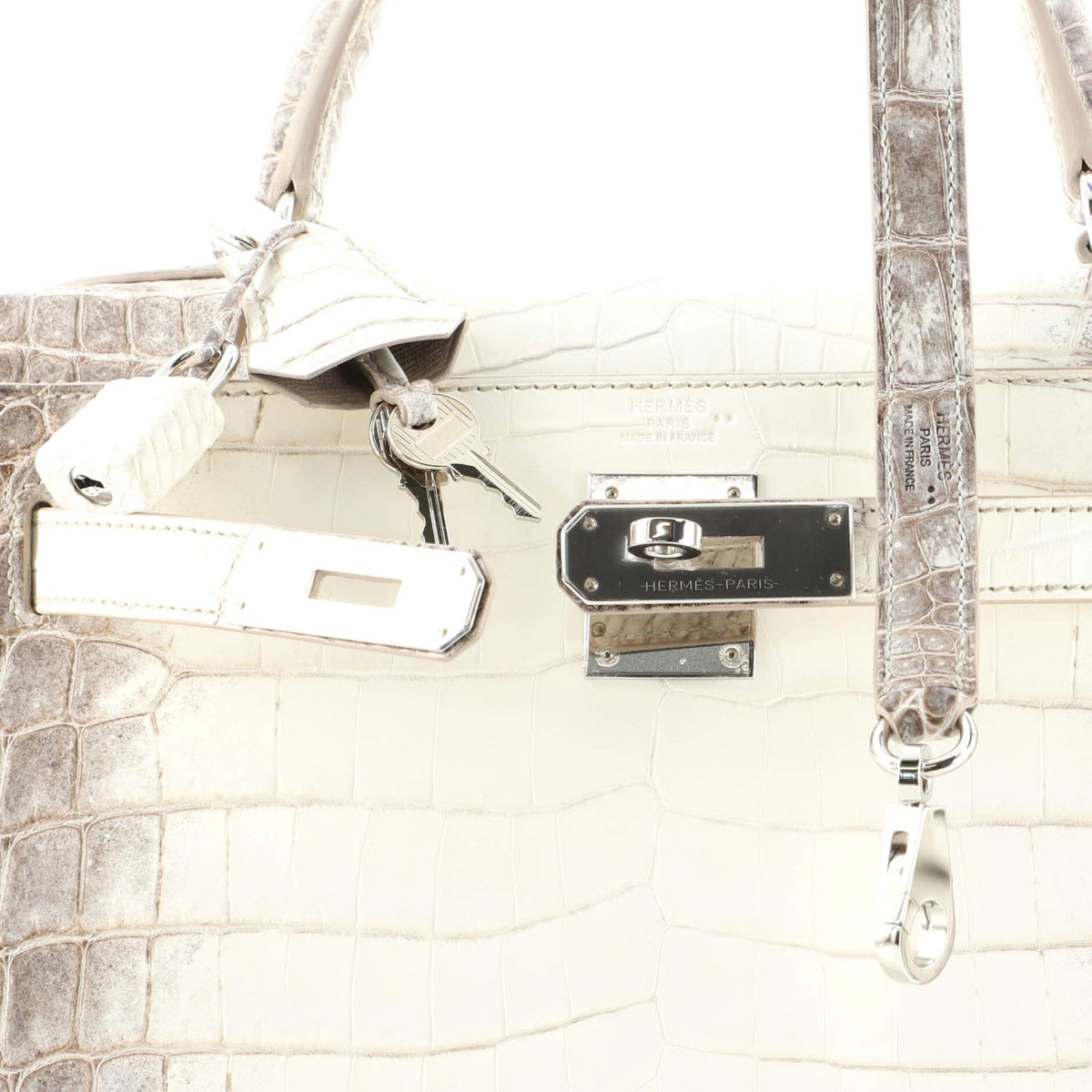 Kelly Handbag Himalayan Niloticus Crocodile with Palladium Hardware 28