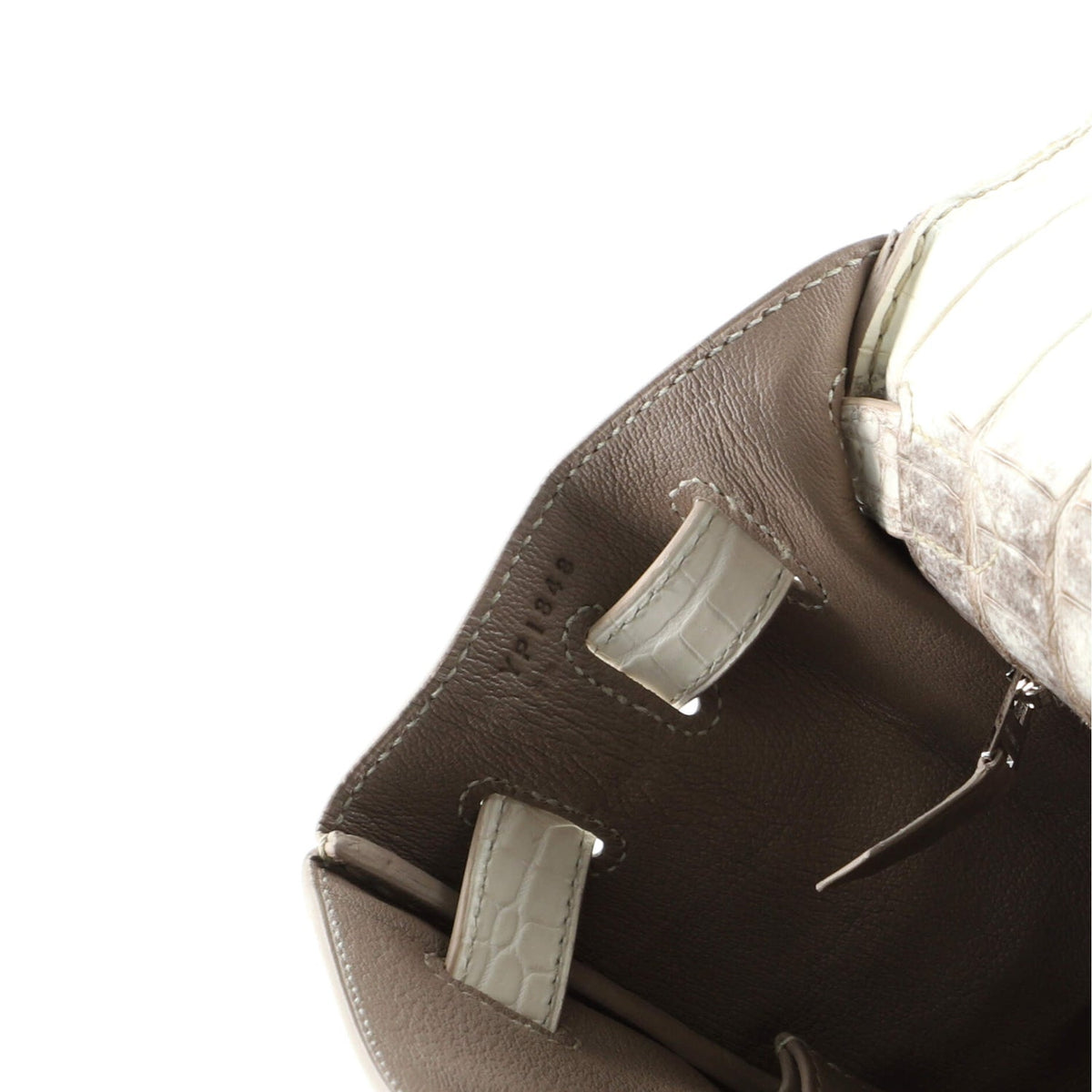 Kelly Handbag Himalayan Niloticus Crocodile with Palladium Hardware 28