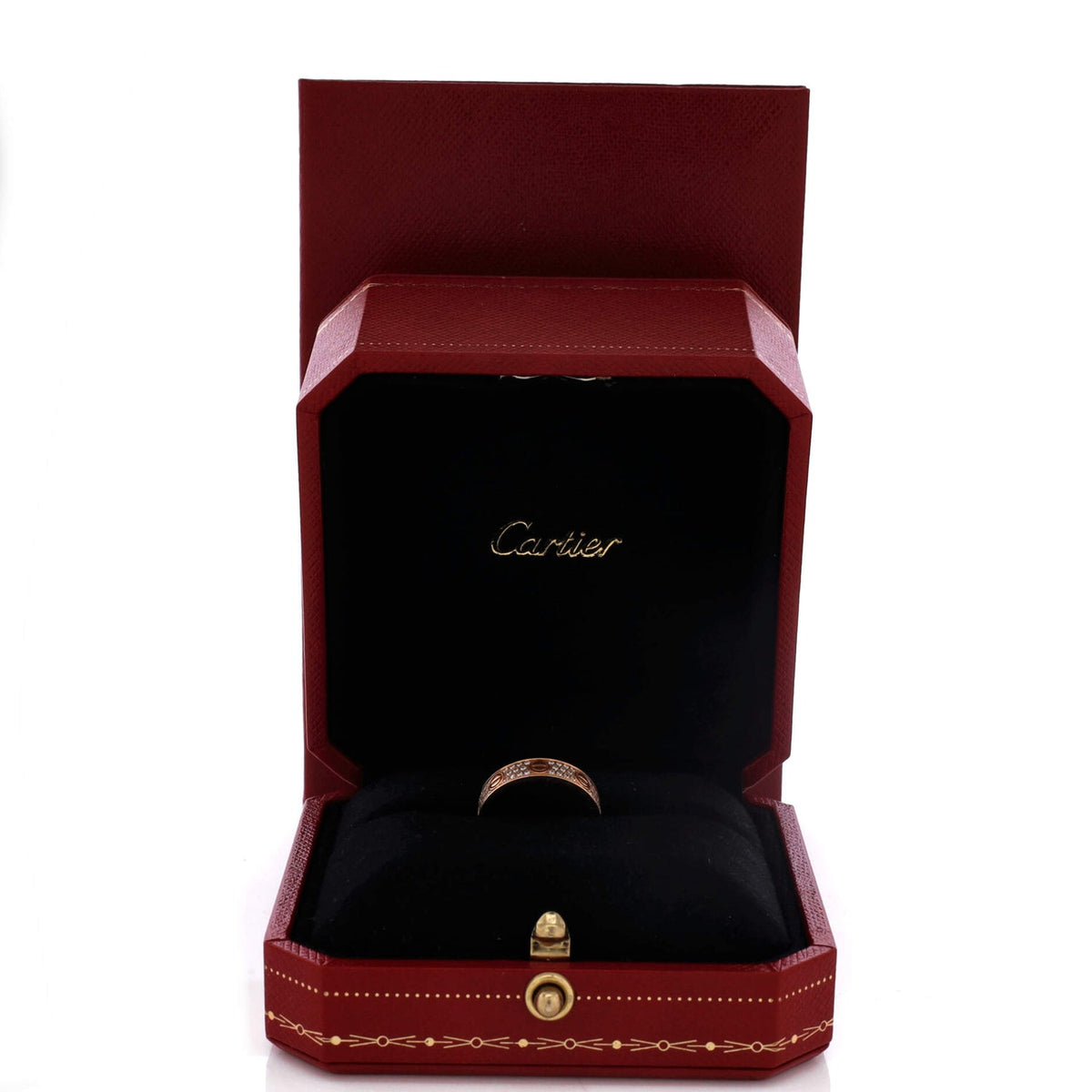 Love Wedding Band Pave Diamonds Ring 18K Rose Gold and Diamonds