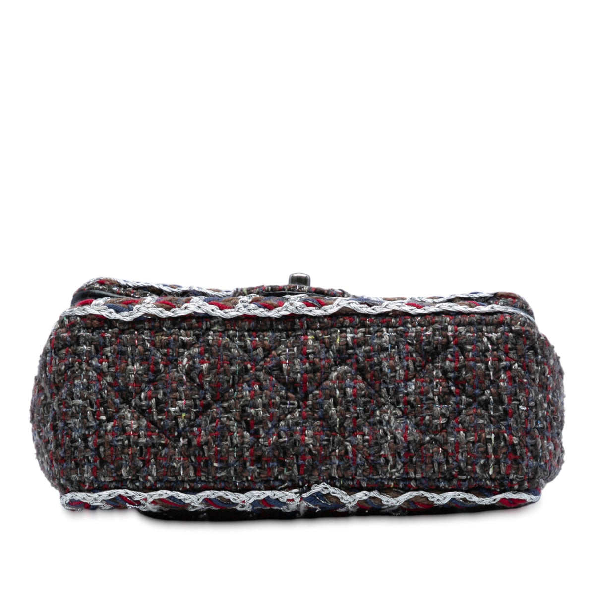 Classic Single Flap Bag Braided Quilted Tweed Mini