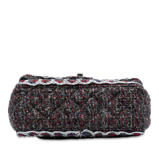 Classic Single Flap Bag Braided Quilted Tweed Mini