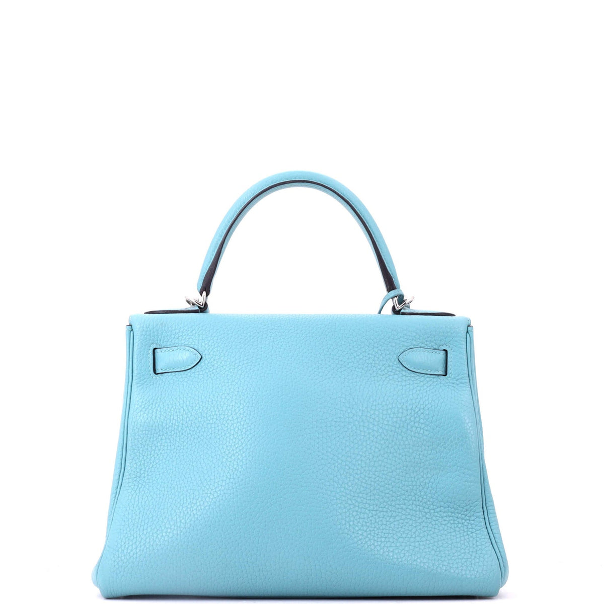 Kelly Handbag Bleu Atoll Clemence with Palladium Hardware 28
