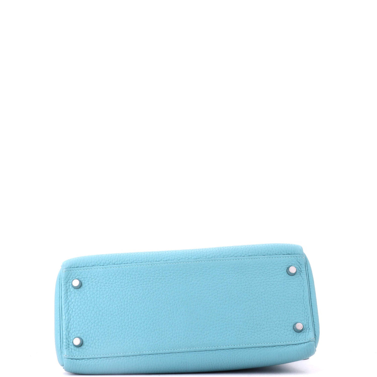 Kelly Handbag Bleu Atoll Clemence with Palladium Hardware 28