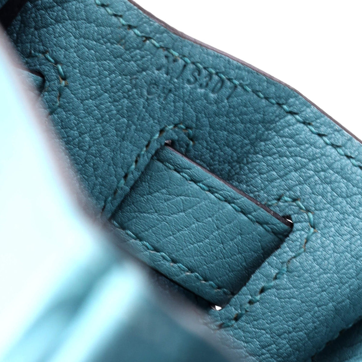 Kelly Handbag Bleu Atoll Clemence with Palladium Hardware 28