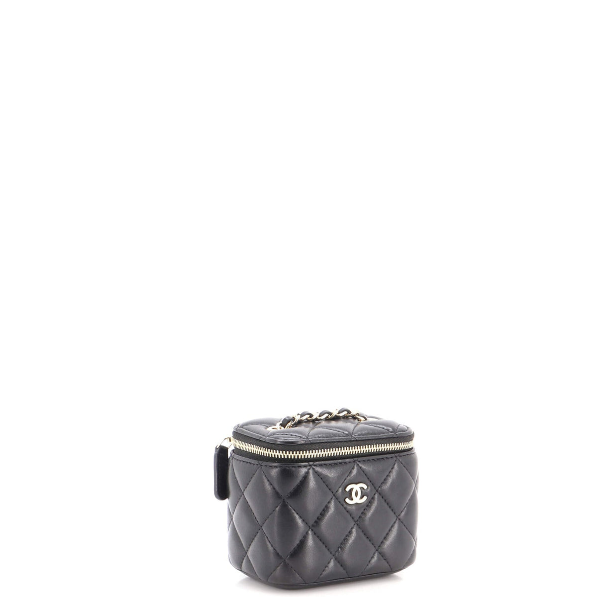 Classic Vanity Case with Chain Quilted Lambskin Mini