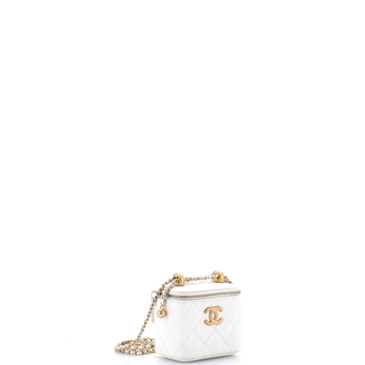 Perfect Fit Vanity Case with Chain Quilted Calfskin Mini