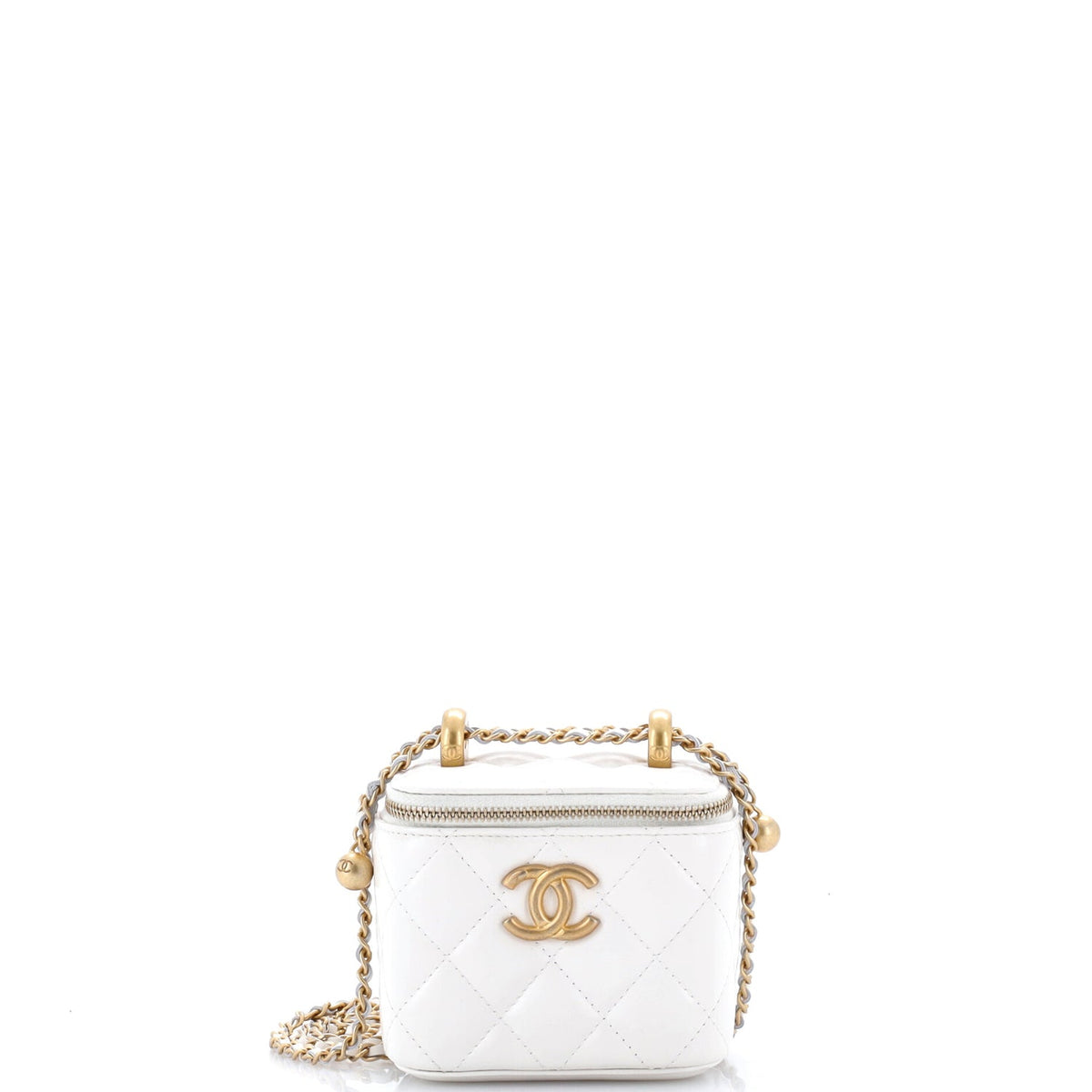 Perfect Fit Vanity Case with Chain Quilted Calfskin Mini