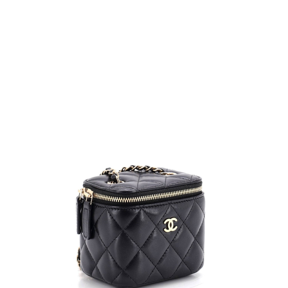 Classic Vanity Case with Chain Quilted Lambskin Mini