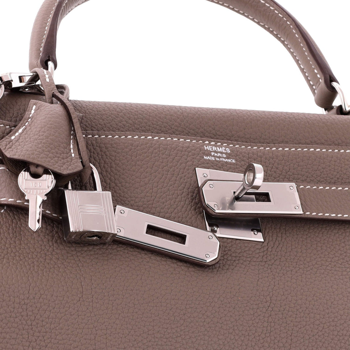 Kelly Handbag Grey Togo with Palladium Hardware 28