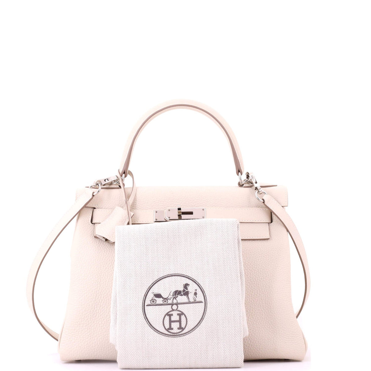 Kelly Handbag Light Togo with Palladium Hardware 28