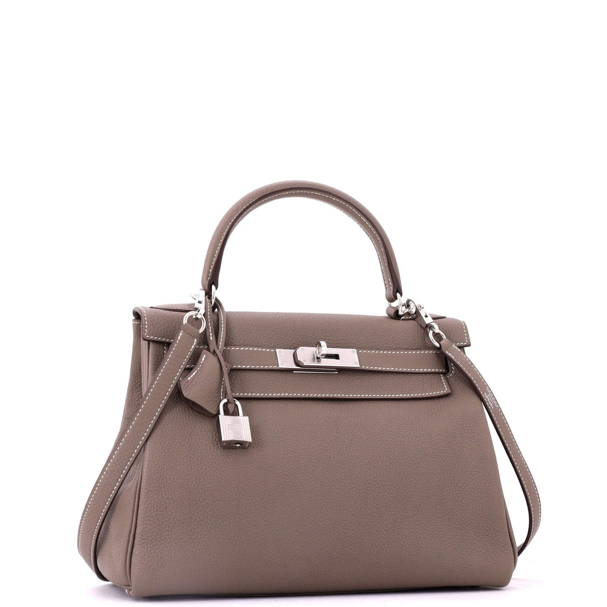 Kelly Handbag Grey Togo with Palladium Hardware 28