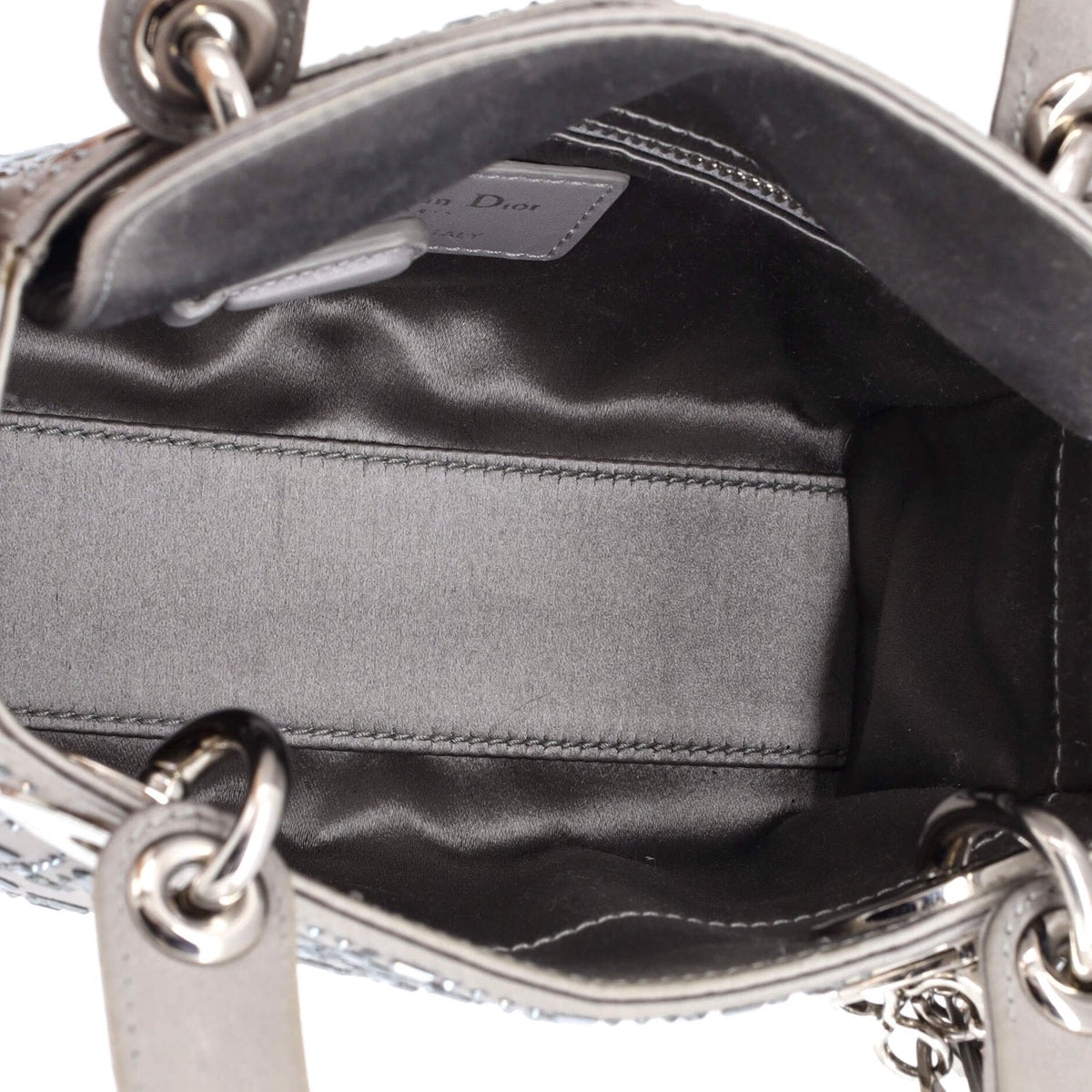 Lady Dior Bag Crystal Embellished Cannage Quilt Satin Mini