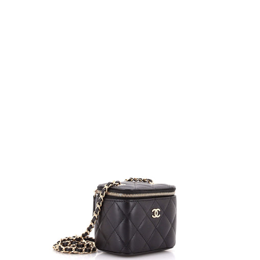 Classic Vanity Case with Chain Quilted Lambskin Mini