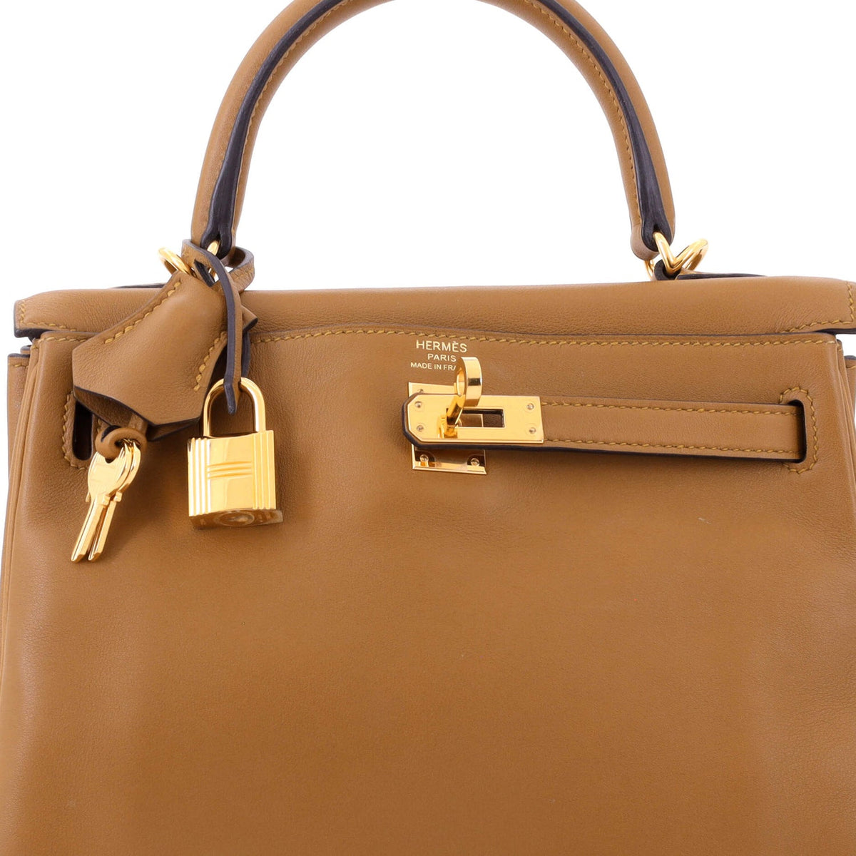 Kelly Handbag Bronze Dore Swift with Gold Hardware 25